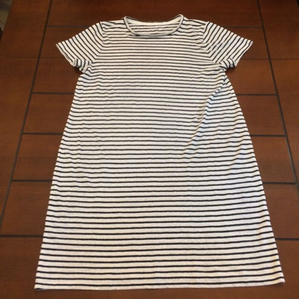 Eileen Fisher organic 100% linen striped dress small